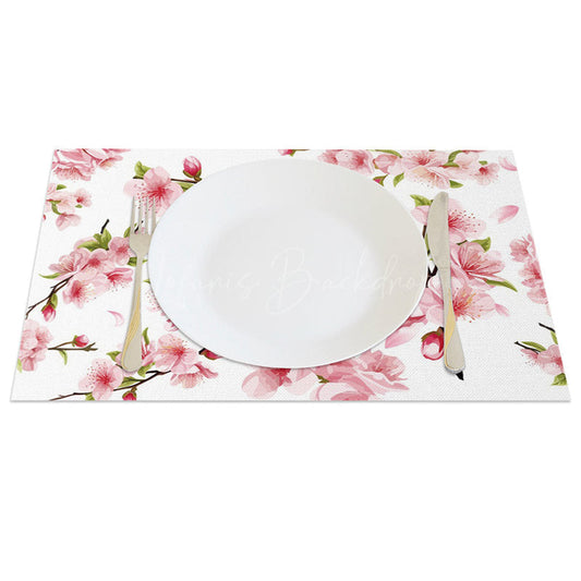 Lofaris Sweet Baby Pink Peach Blossom Set of 4 Placemats