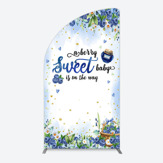 Lofaris Sweet Berry Floral Lovely Baby Shower Half Moon Arch Backdrop