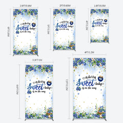 Lofaris Sweet Berry Floral Lovely Baby Shower Rectangle Backdrop