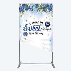 Lofaris Sweet Berry Floral Lovely Baby Shower Rectangle Backdrop