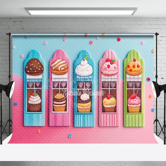 Lofaris Sweet Candyland Dessert Cake Smash Photo Backdrop
