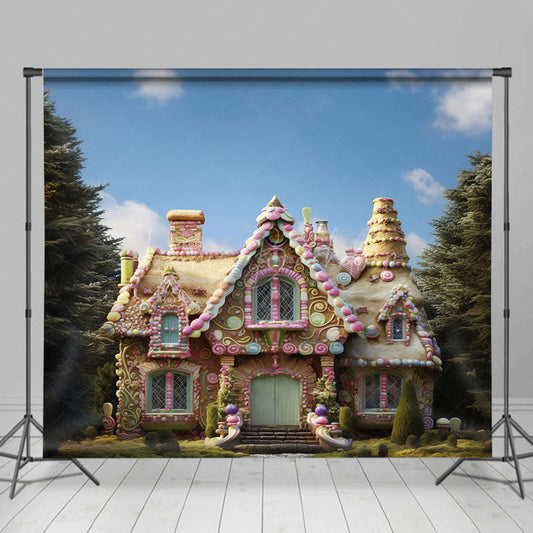 Lofaris Sweet Candyland House In The Forest Spring Backdrop