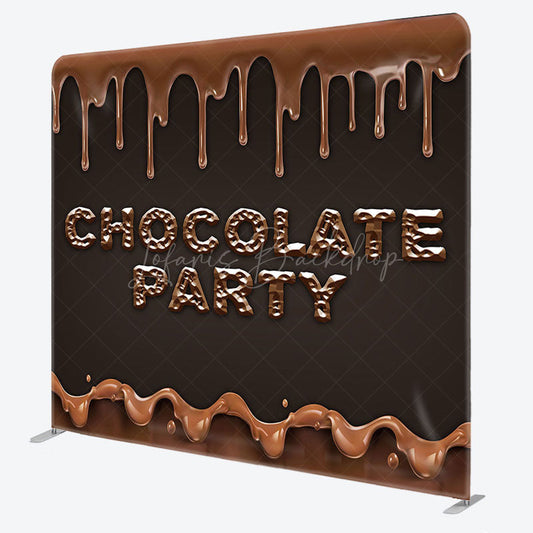 Lofaris Sweet Chocolate Birthday Square Tension Backdrop