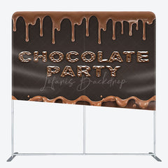 Lofaris Sweet Chocolate Birthday Square Tension Backdrop