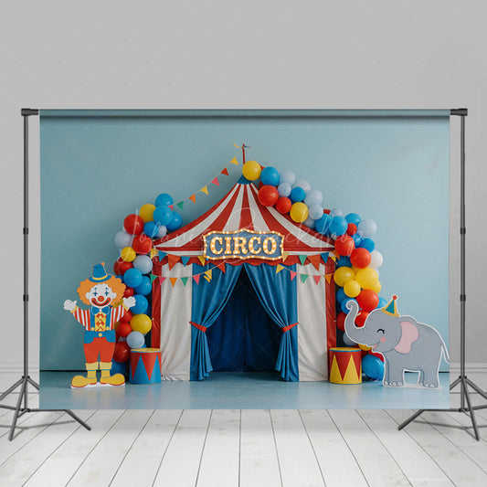 Lofaris Sweet Circus Balloons Birthday Cake Smash Backdrop