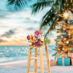 Lofaris Sweet Coconut Tree Beach Christmas In July Backdrop