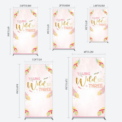 Lofaris Sweet Feather Young Wild Three Birthday Rectangle Backdrop