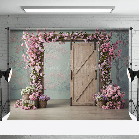 Lofaris Sweet Floral Arch Door Elegant Wedding Backdrop