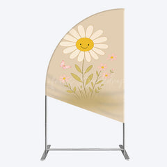 Lofaris Sweet Flower Butterfly Happy Birthday Half Moon Arch Backdrop