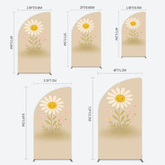 Lofaris Sweet Flower Butterfly Happy Birthday Half Moon Arch Backdrop