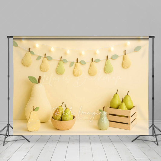 Lofaris Sweet Fresh Pears Lights Photo Cake Smash Backdrop