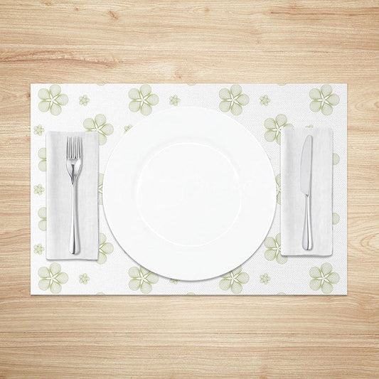 Lofaris Sweet Green Boho Floral Placemats Set of 4 Repeating Flower Pattern for Farmhouse Kitchen Table Decor