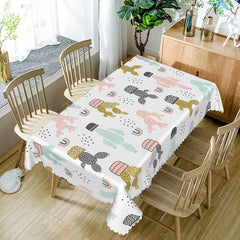 Lofaris Sweet Holiday Tablecloth with Carnival and Circus Pattern for Kids Birthday Party Fun Celebrations