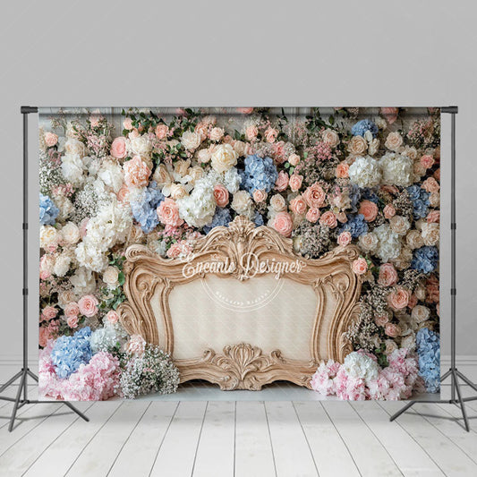 Lofaris Sweet Hydrangea Fresh Photography Headboard Backdrop