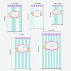 Lofaris Sweet Ice Cream Parlor Happy Birthday Rectangle Backdrop
