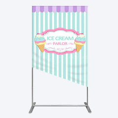Lofaris Sweet Ice Cream Parlor Happy Birthday Rectangle Backdrop