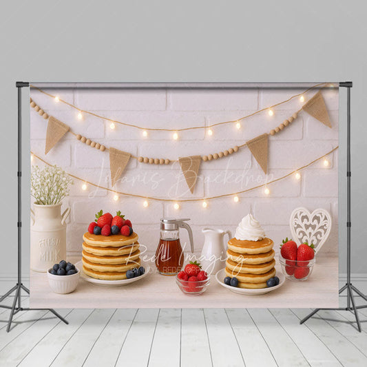 Lofaris Sweet Muffin White Brick Wall Cake Smash Backdrop