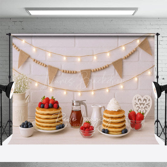 Lofaris Sweet Muffin White Brick Wall Cake Smash Backdrop