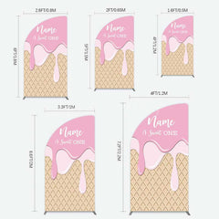 Lofaris Sweet One Pink Girls Birthday Half Moon Arch Backdrop