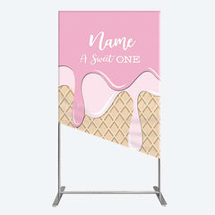 Lofaris Sweet One Pink Girls Birthday Rectangle Backdrop
