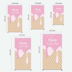 Lofaris Sweet One Pink Girls Birthday Rectangle Backdrop