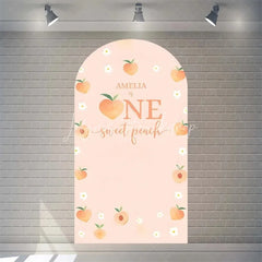 Lofaris Sweet Peach Spring Birthday Backdrop Blossom Floral Arch Decor for Girls Garden Party Photo Booth Background