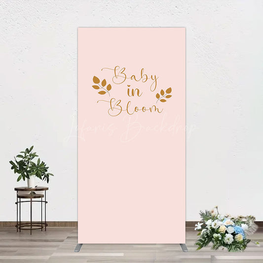 Lofaris Sweet Pink Boho Leaves Baby Shower Rectangle Backdrop