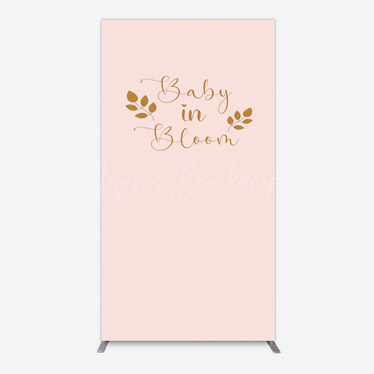 Lofaris Sweet Pink Boho Leaves Baby Shower Rectangle Backdrop