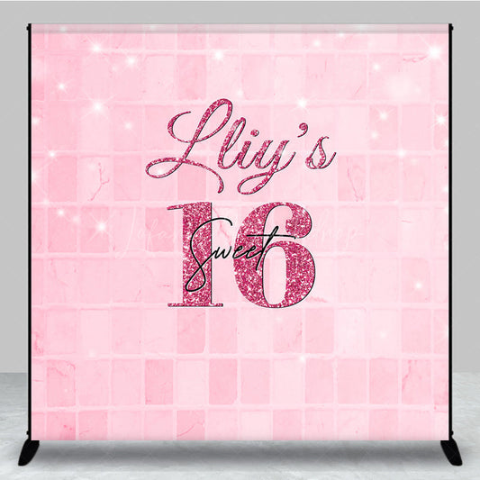 Lofaris Sweet Pink Glitter Bokeh Custom Birthday Backdrop
