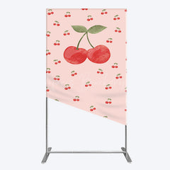 Lofaris Sweet Pink Red Cherry Happy Birthday Rectangle Backdrop