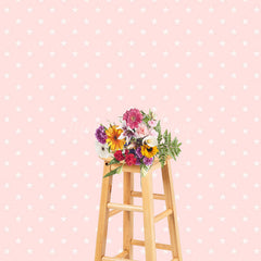 Lofaris Sweet Pink White Stars Birthday Cake Smash Backdrops