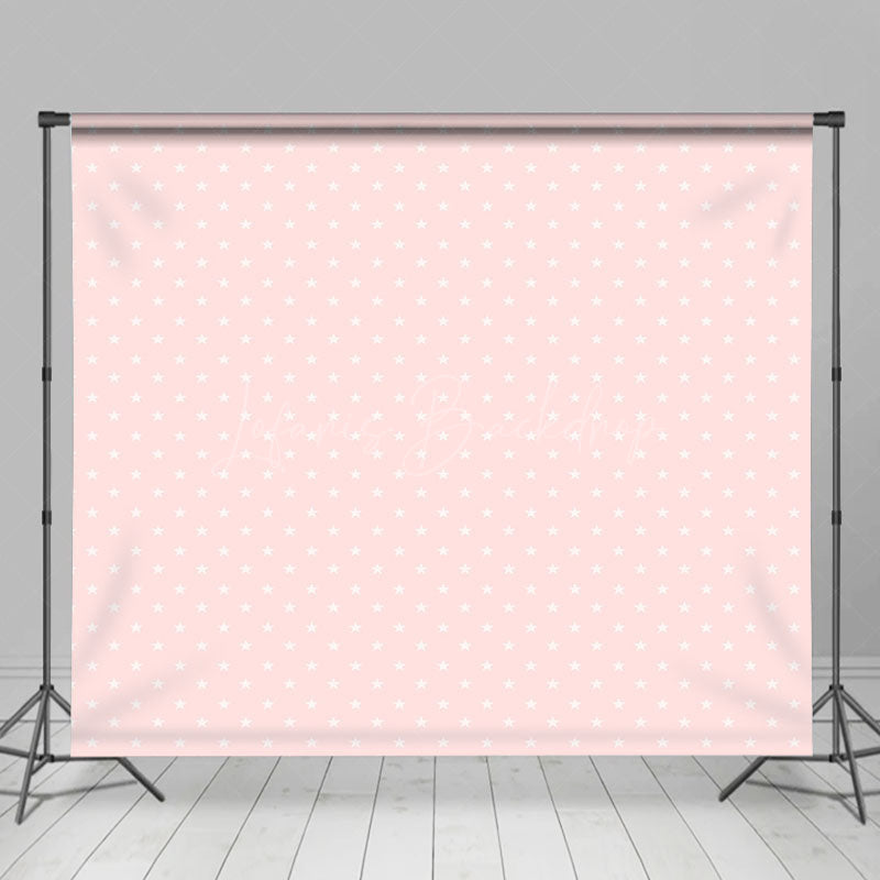 Lofaris Sweet Pink White Stars Birthday Cake Smash Backdrops