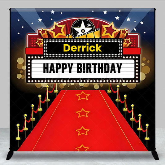 Lofaris Sweet Red Carpet Movies Custom Birthday Backdrop