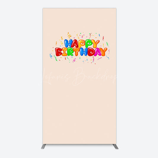 Lofaris Sweet Simple Happy Birthday Nude Color Rectangle Backdrop