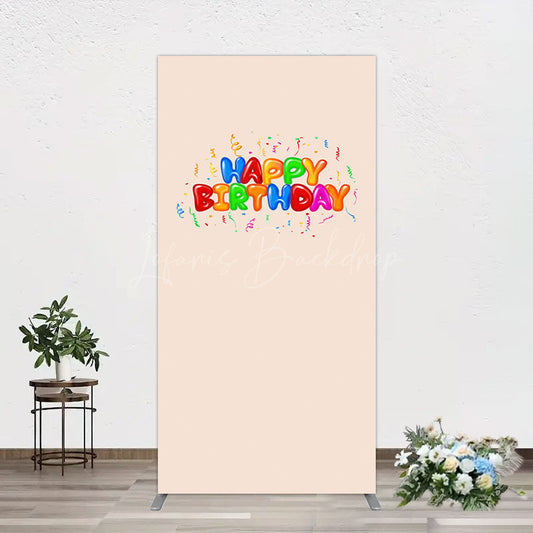 Lofaris Sweet Simple Happy Birthday Nude Color Rectangle Backdrop