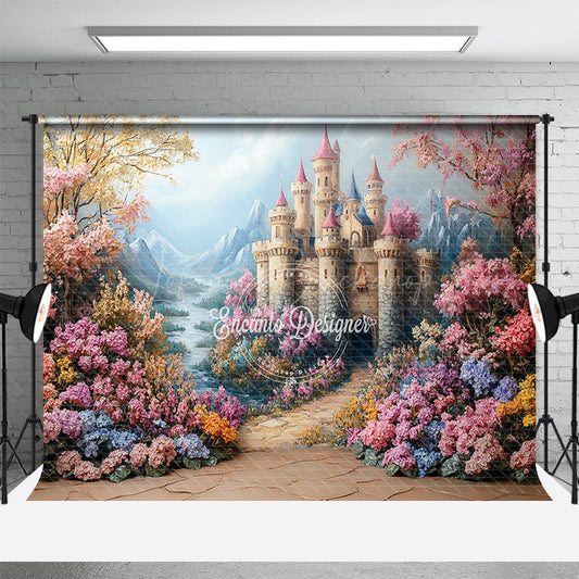 Lofaris Sweet Spring Floral Castle Fine Art Wedding Backdrop