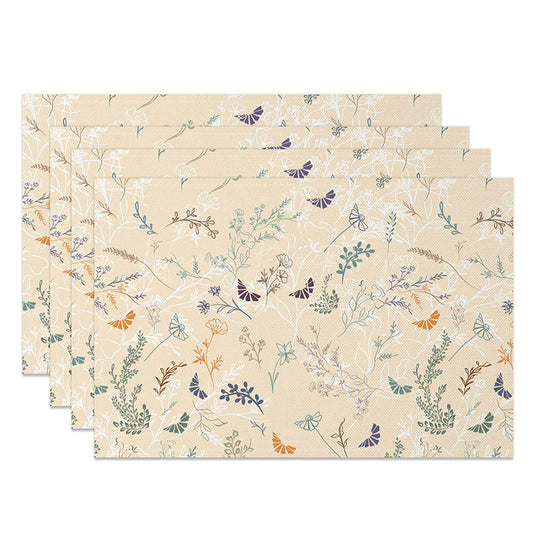 Lofaris Sweet Spring Floral Scene Placemats Set of 4 for Garden Party and Cheerful Kitchen Dining Table Decor