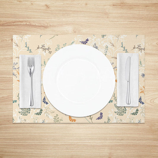Lofaris Sweet Spring Floral Scene Placemats Set of 4 for Garden Party and Cheerful Kitchen Dining Table Decor