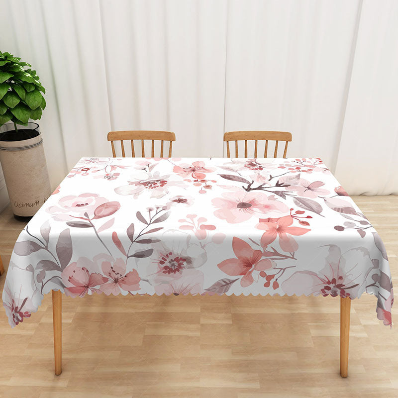 Lofaris Sweet Spring Vibe Tablecloth with Painted Flowers for Artistic Garden Party and Cheerful Dining Decor