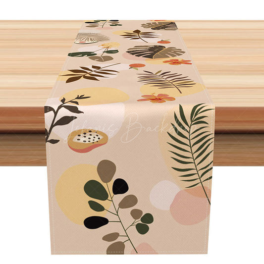 Lofaris Sweet Summer Abstract Table Runner in Earth Tones Modern Geometric Design Warm Neutral Vibe for Kitchen Decor