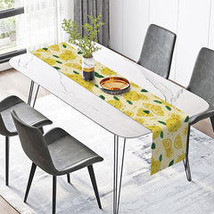 Lofaris Sweet Summer Lemon Table Runner Mediterranean Coast Vibe with Fresh Citrus Yellow Kitchen and Dining Decor
