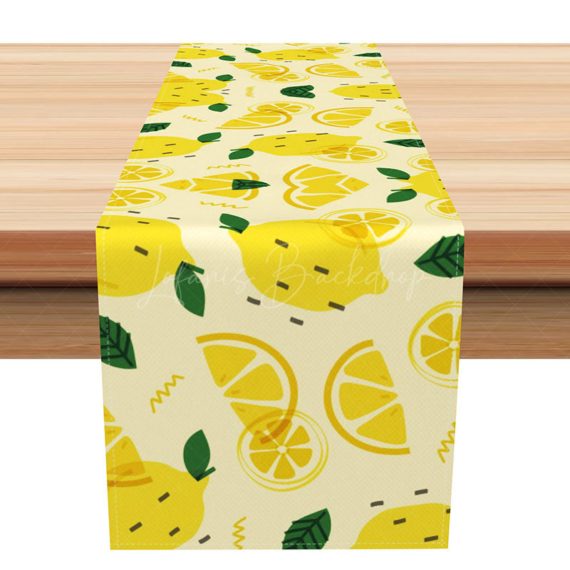 Lofaris Sweet Summer Lemon Table Runner Mediterranean Coast Vibe with Fresh Citrus Yellow Kitchen and Dining Decor