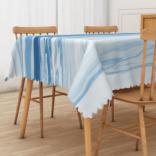 Lofaris Sweet Summer Tablecloth with Blue Ocean Vibe for Coastal Beach House and Under the Sea Party Decor