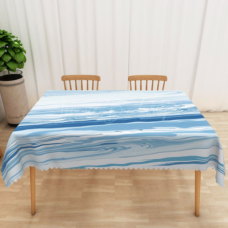 Lofaris Sweet Summer Tablecloth with Blue Ocean Vibe for Coastal Beach House and Under the Sea Party Decor