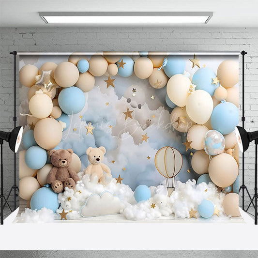 Lofaris Sweet Teddy Bear Balloon Arch Cake Smash Backdrop