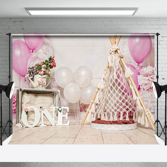 Lofaris Sweet Tent Balloons Birthday Cake Smash Backdrop