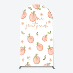 Lofaris Sweet Watercolor Peach Pattern Arch Backdrop Kit One Text and Solid Blush for First Birthday Party