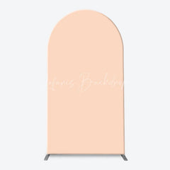 Lofaris Sweet Watercolor Peach Pattern Arch Backdrop Kit One Text and Solid Blush for First Birthday Party