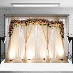 Lofaris Sweet Weddingesq Floral Fresh Light Window Backdrop