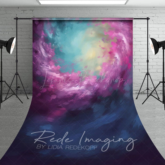 Lofaris Swirl Purple Blue Yellow Painterly Sweep Backdrop